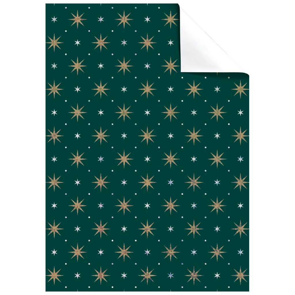 Feuille de papier cadeau « Zidonia » | 50×70 cm, 76 g/m², vert