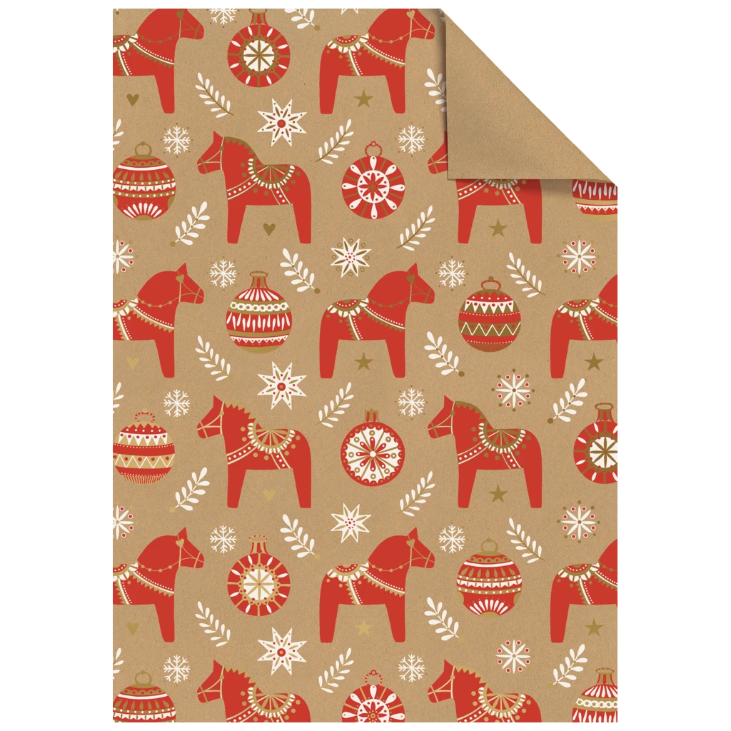 Geschenkpapier-Bogen „Dala“ | 50×70 cm, 70 g/m², braun/hellbraun