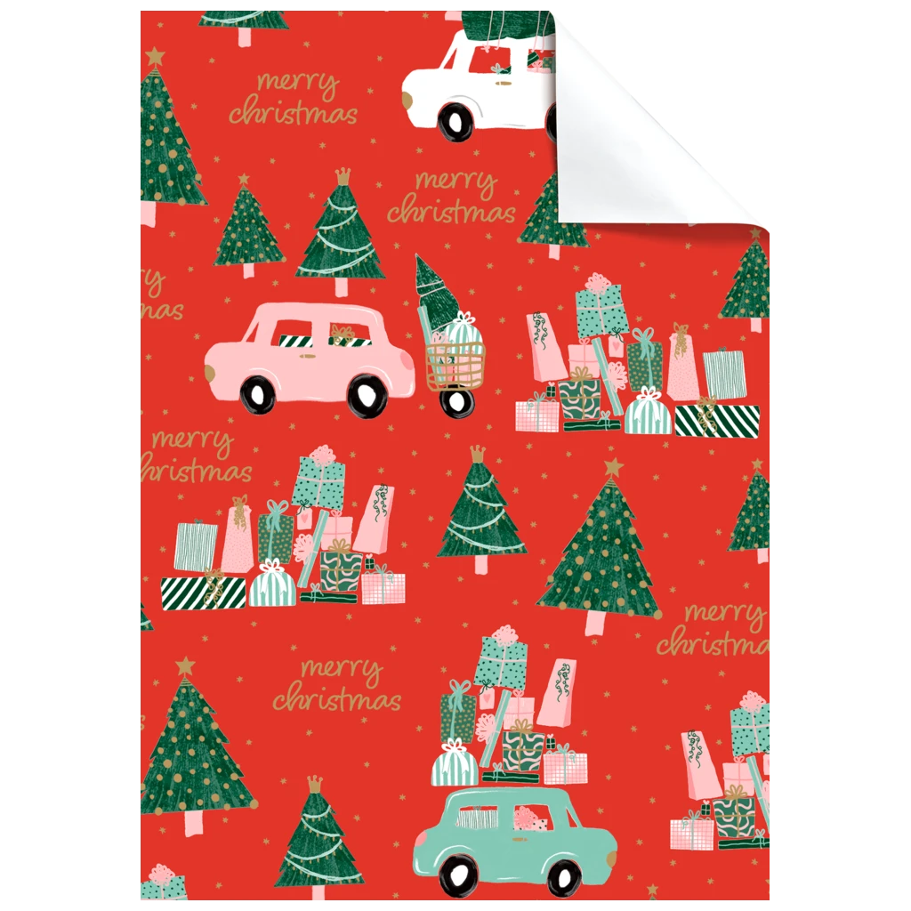Geschenkpapier-Bogen „Anette“ | 50×70 cm, 80 g/m², rot
