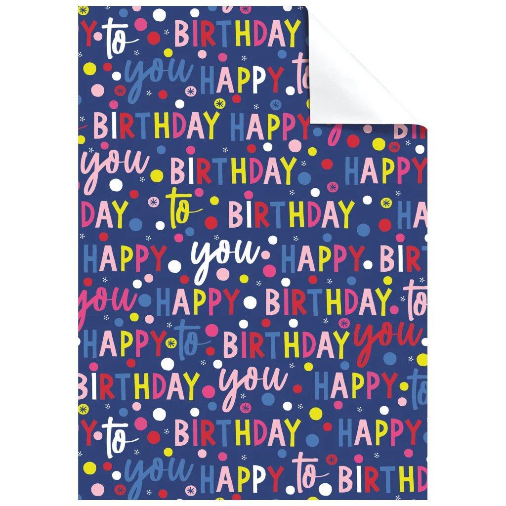 Geschenkpapier-Bogen „Benoni“ | 50×70 cm, 80 g/m², dunkelblau