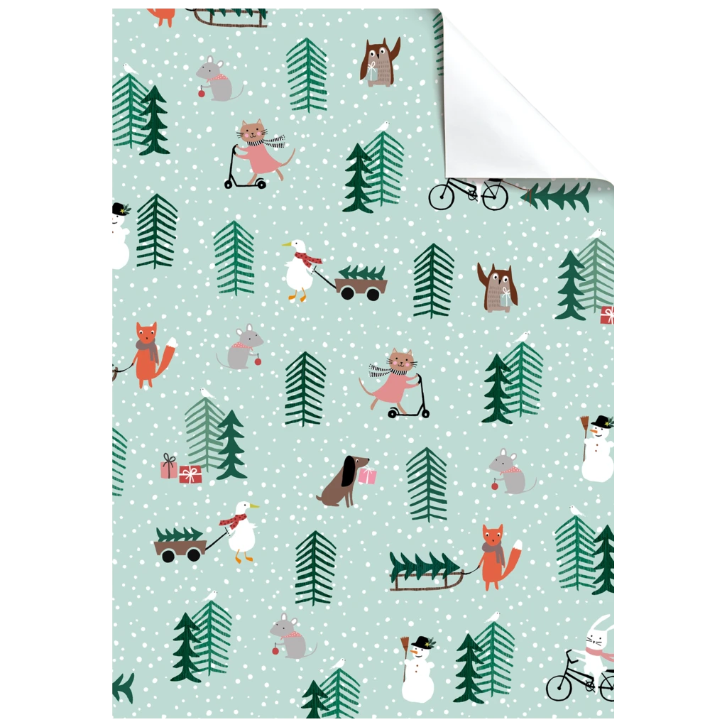 Geschenkpapier-Bogen „Josefina“ | 50×70 cm, 115 g/m², mintgrün