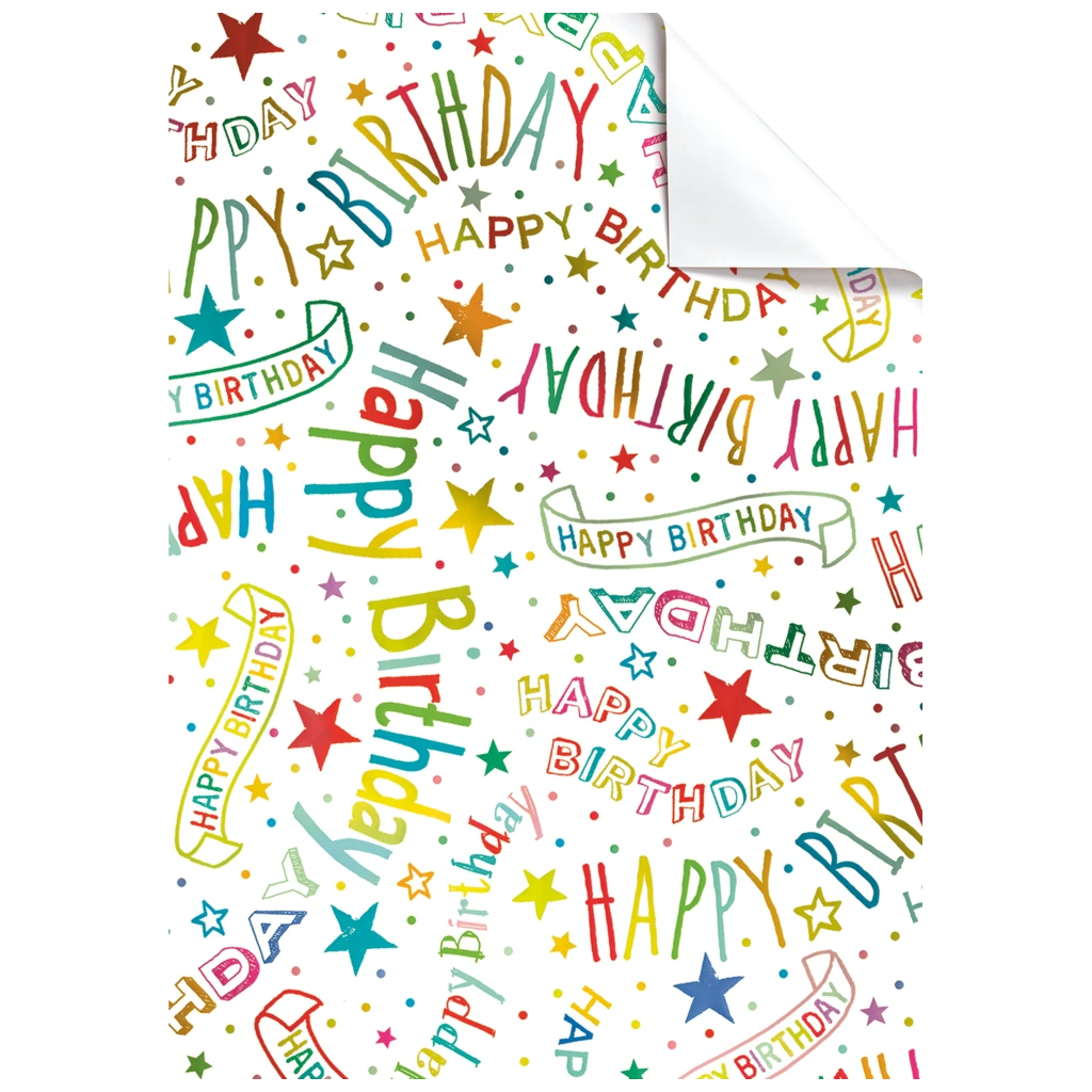 Geschenkpapier-Bogen „Alexandra“ | 50×70 cm, 76 g/m², weiß/bunt