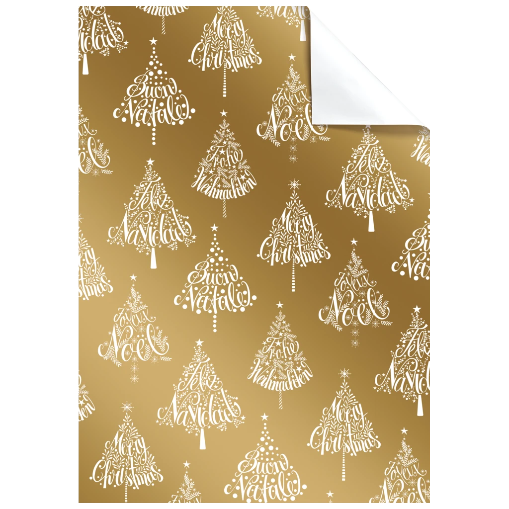 Feuille de papier cadeau « Vinto » | 100×70 cm, 80 g/m², or