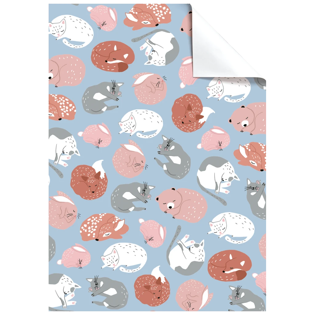 Papier cadeau « Okko » | 100×70 cm, 80 g/m², bleu clair