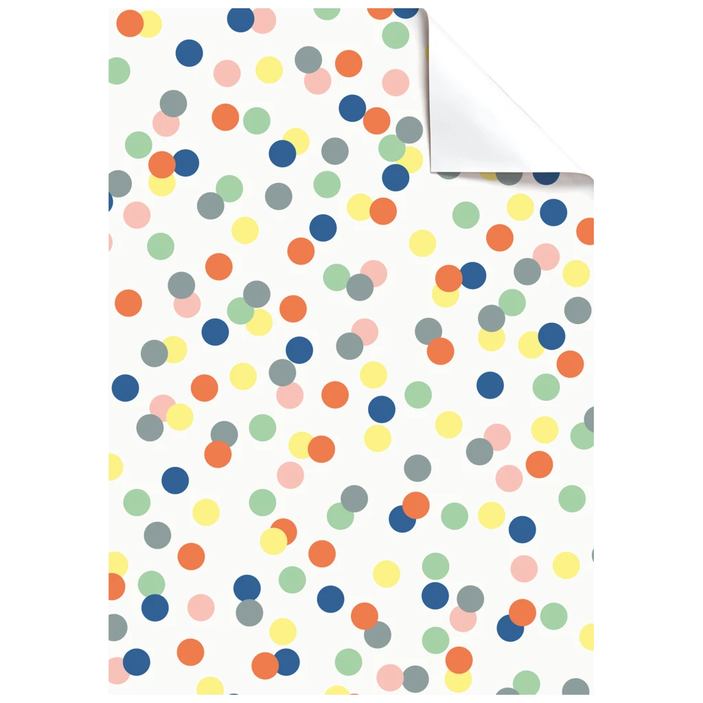Geschenkpapier-Bogen „Harlie“ | 100×70 cm, 80 g/m², weiß/mehrfarbig