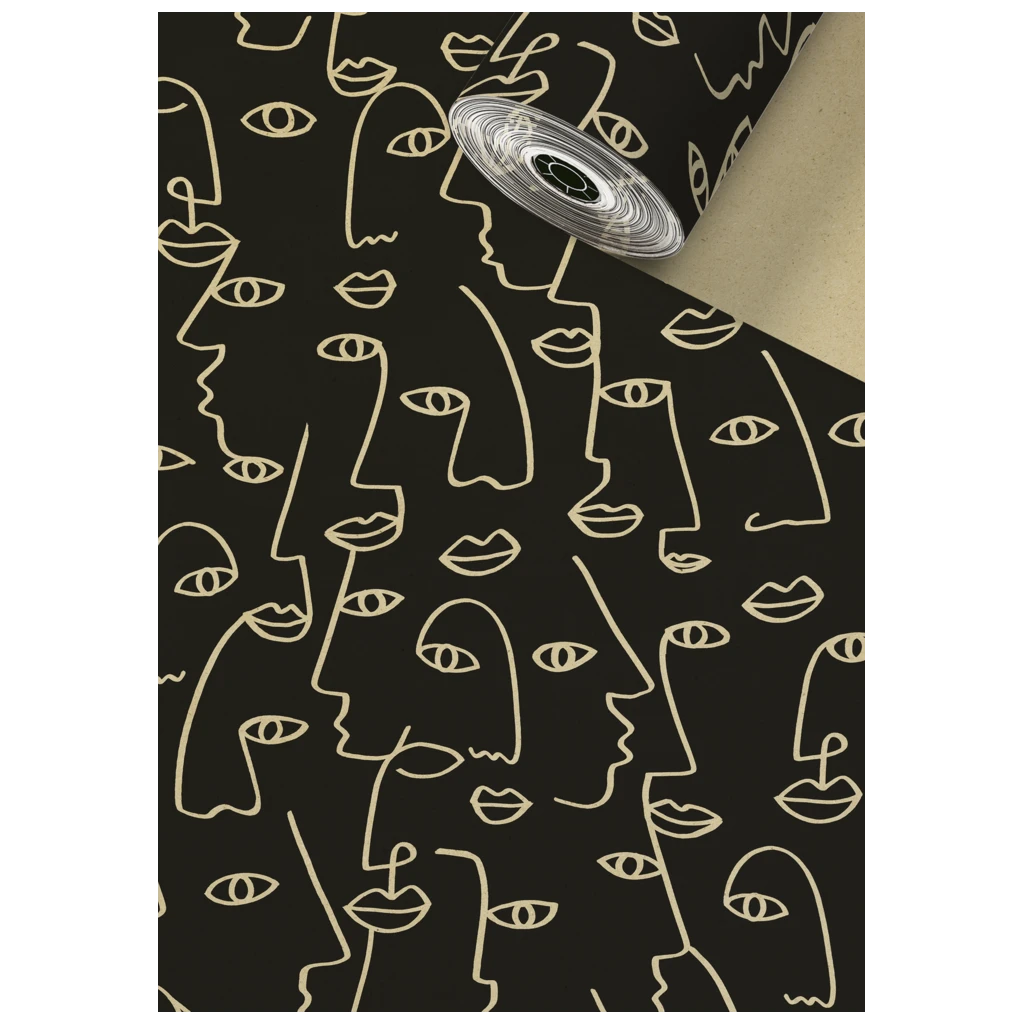 Geschenkpapier Sécaré-Rolle „Ardik“ | 30 cm × 150 m, 80 g/m², braun/schwarz