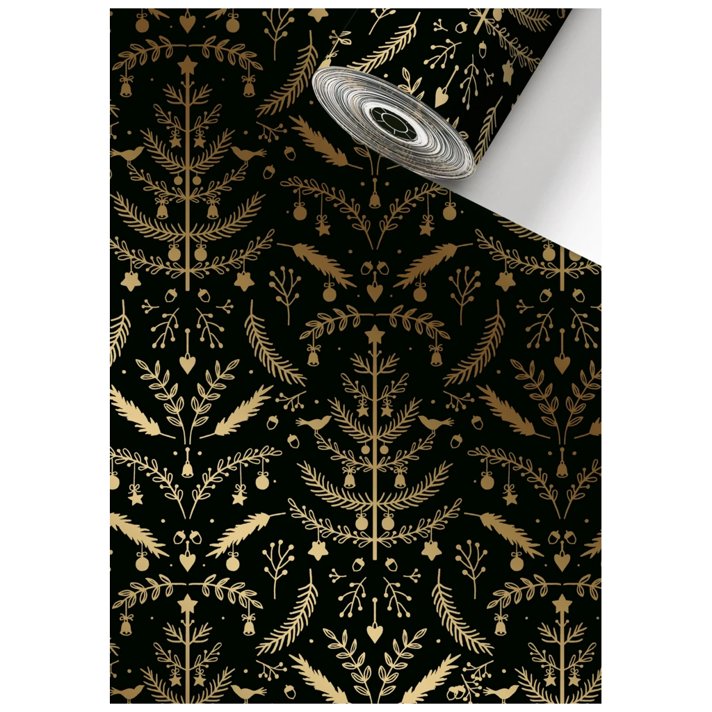 Geschenkpapier Sécaré-Rolle „Baku“ | 30 cm × 100 m, 76 g/m², schwarz