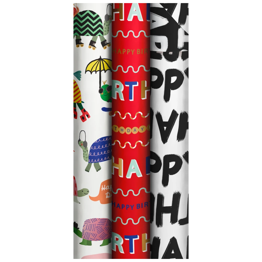 Geschenkpapier „Birthday Vibes“ | 70 cm × 2 m, 80 g/m², sortiert