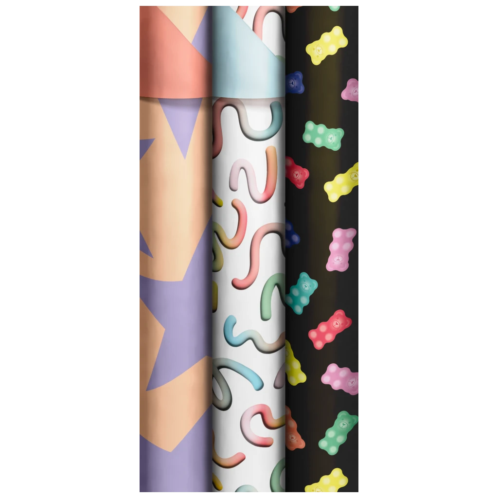Geschenkpapier „Hello Fun“ | 70 cm × 2 m, 80 g/m², sortiert