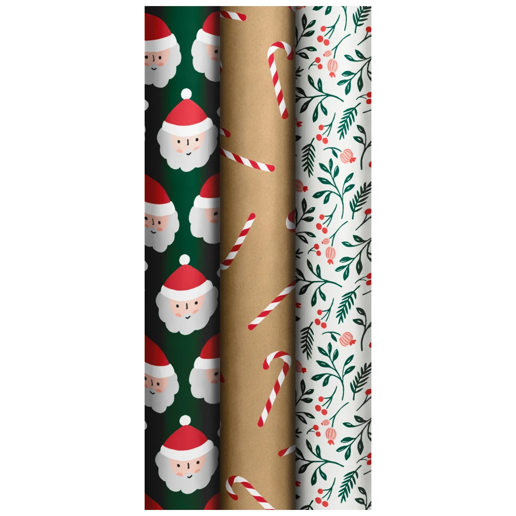 Geschenkpapier „Happy Hohoho“ | 70 cm × 10 m, sortiert