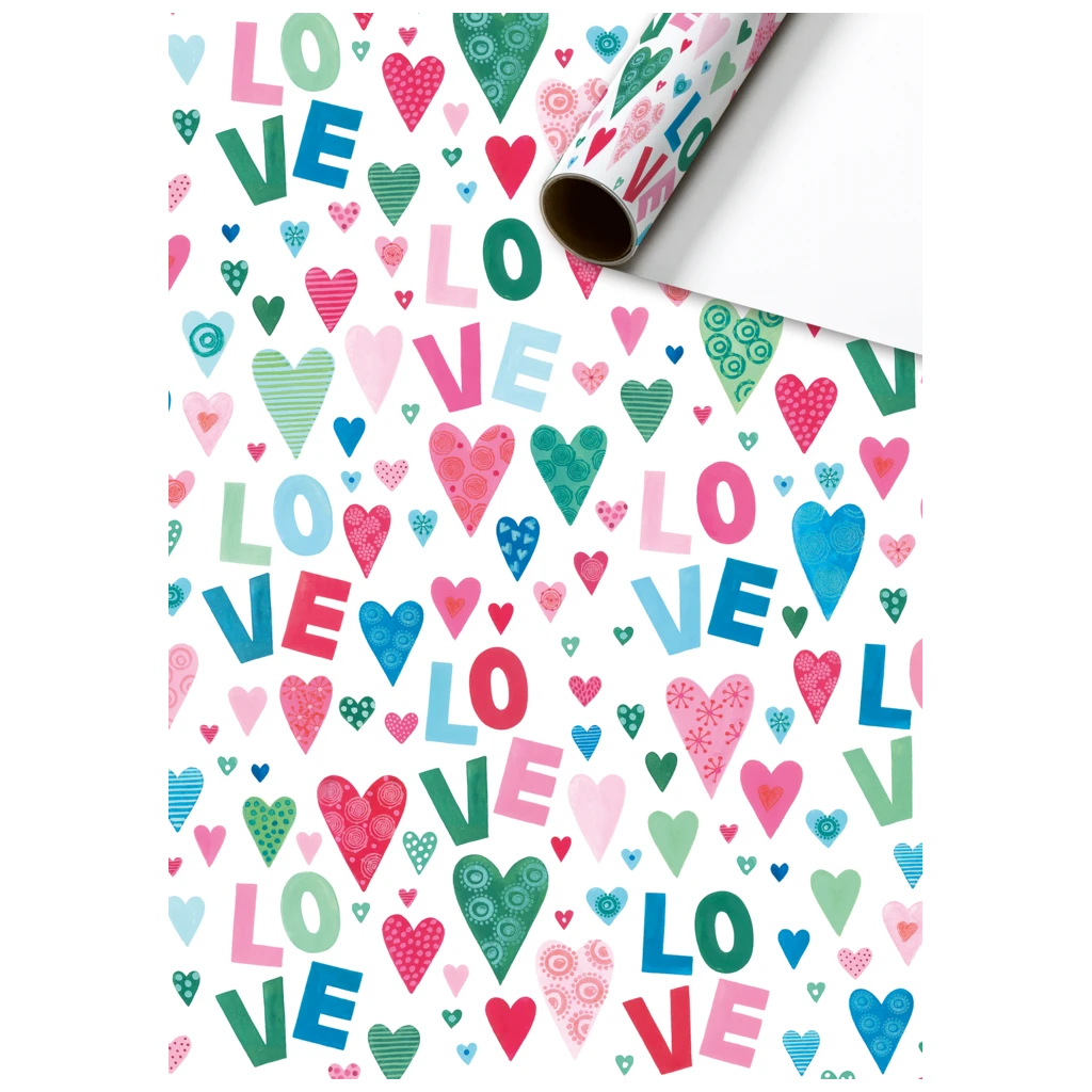 Geschenkpapier „Hanni“ | 70 cm × 2 m, 80 g/m², weiß