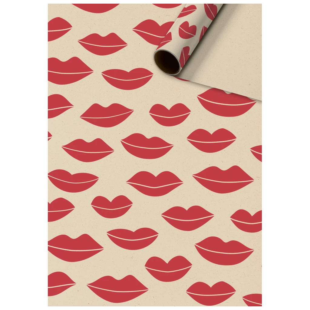 Geschenkpapier „Diva“ | 70 cm × 2 m, 70 g/m², rot/hellbraun