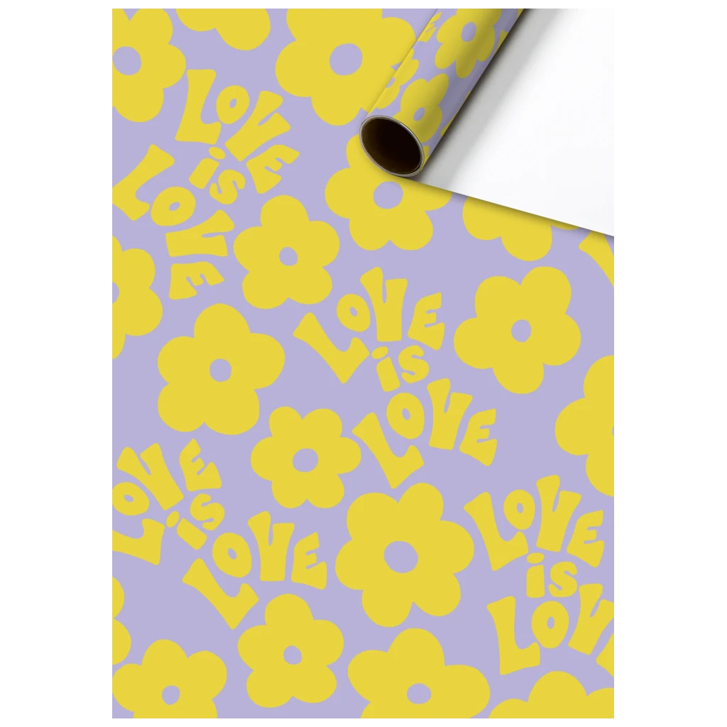 Geschenkpapier „Floro“ | 70 cm × 2 m, 70 g/m², gelb/lila