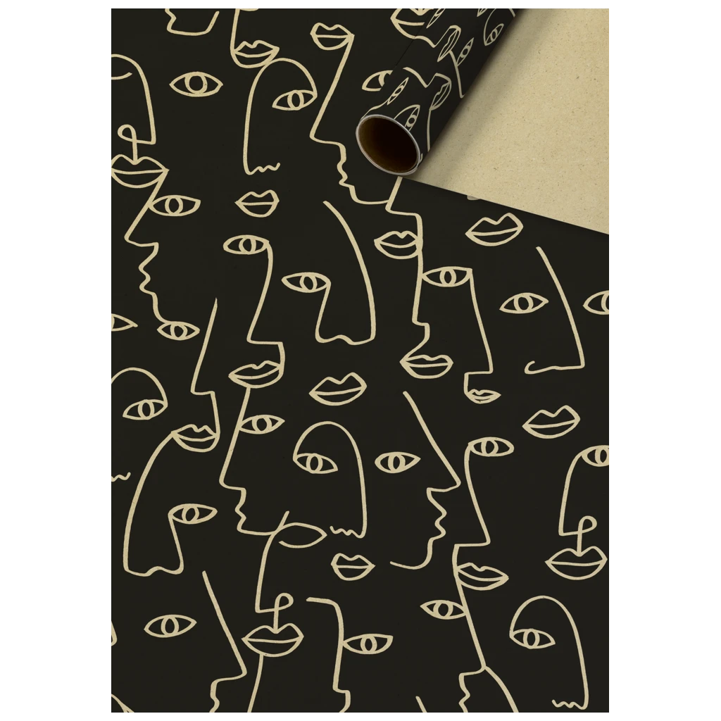 Geschenkpapier „Ardik“ | 70 cm × 2 m, 80 g/m², schwarz