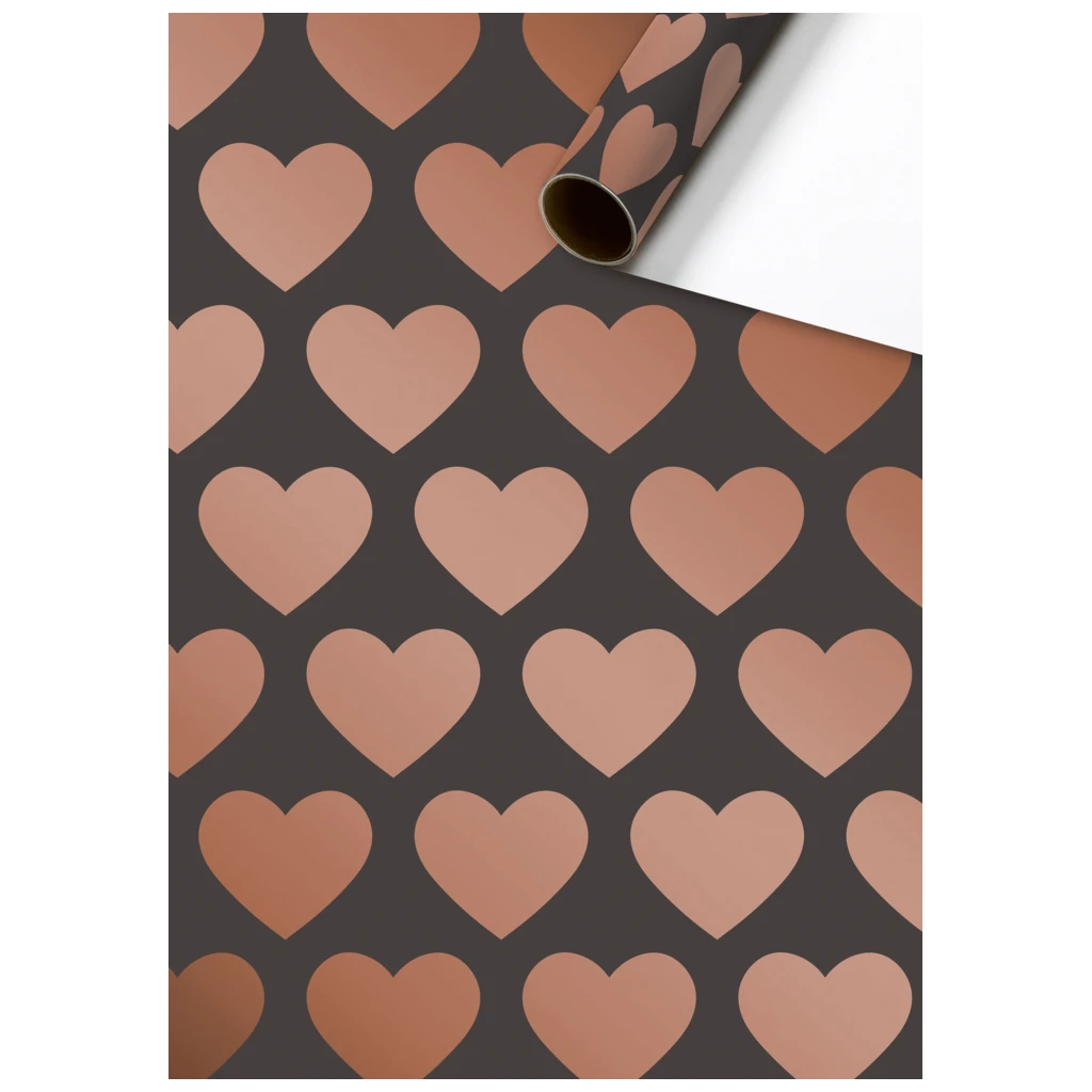Geschenkpapier „Askja“ | 70 cm × 2 m, 80 g/m², kupfer/schwarz