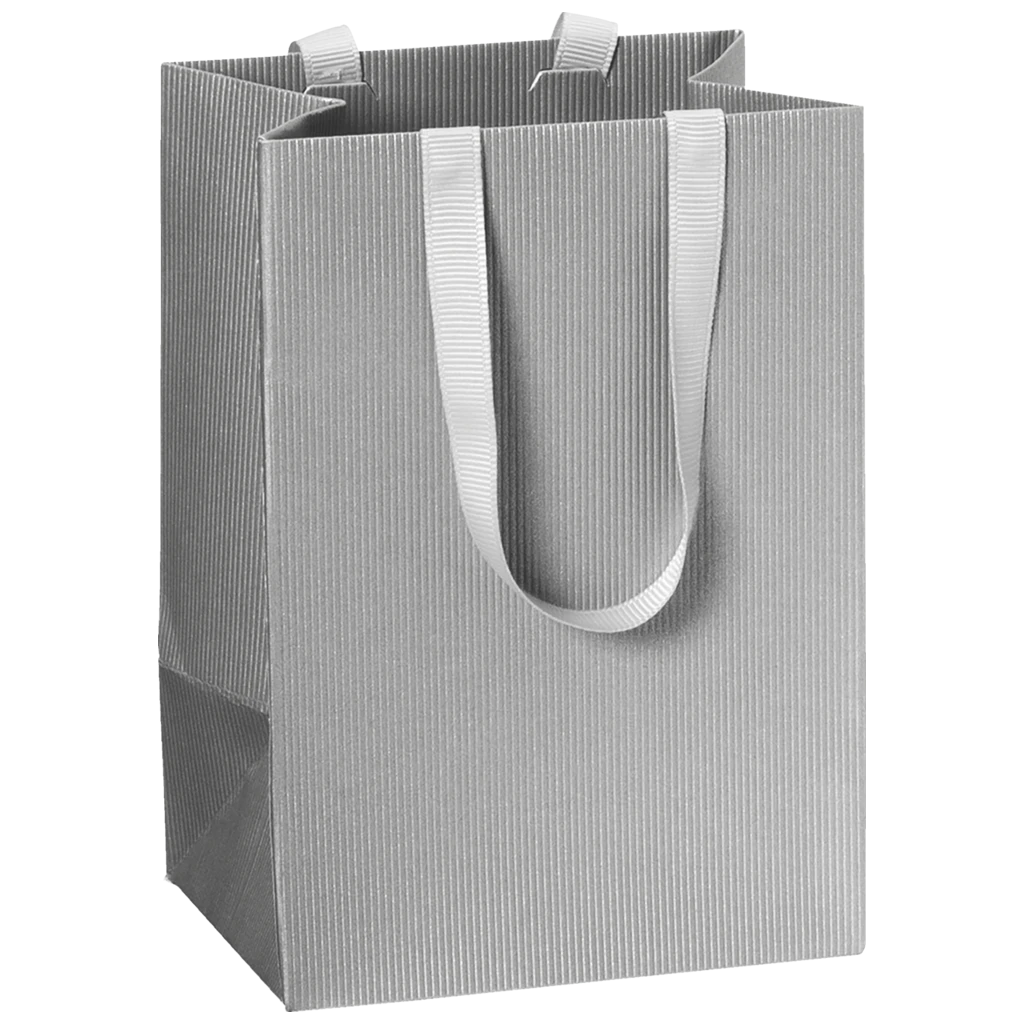 Geschenktasche One Colour | 10×14×8 cm, 250 g/m², silber