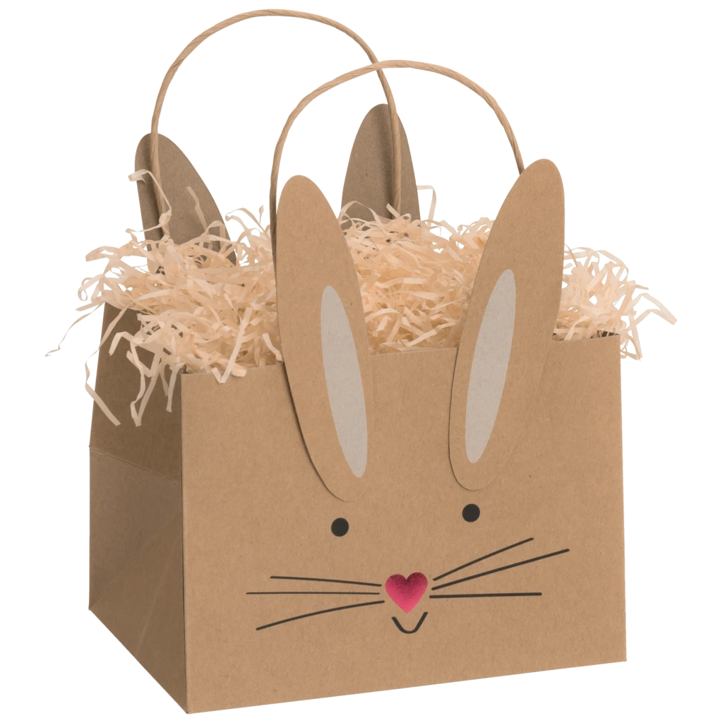 Geschenktasche „Bunny“ | 14×13×18 cm, 250 g/m², braun