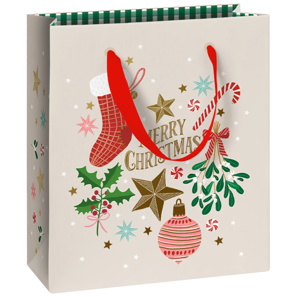 Geschenktasche „Charlize“ | 18×21×8 cm, 230 g/m², beige