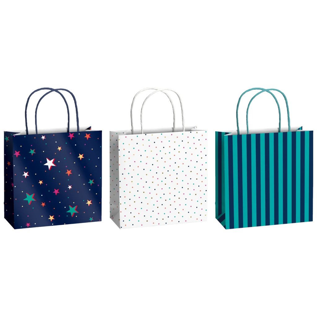 Gift Bag Set “Starlett” | 20×20×8 cm, 200 gsm, variegated, 3 piece(s)