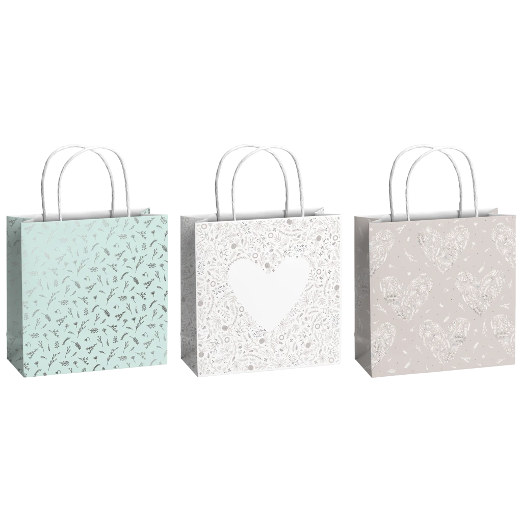 Geschenktaschen-Set „Eldana“ | 20×20×8 cm, 200 g/m², 3 Stück