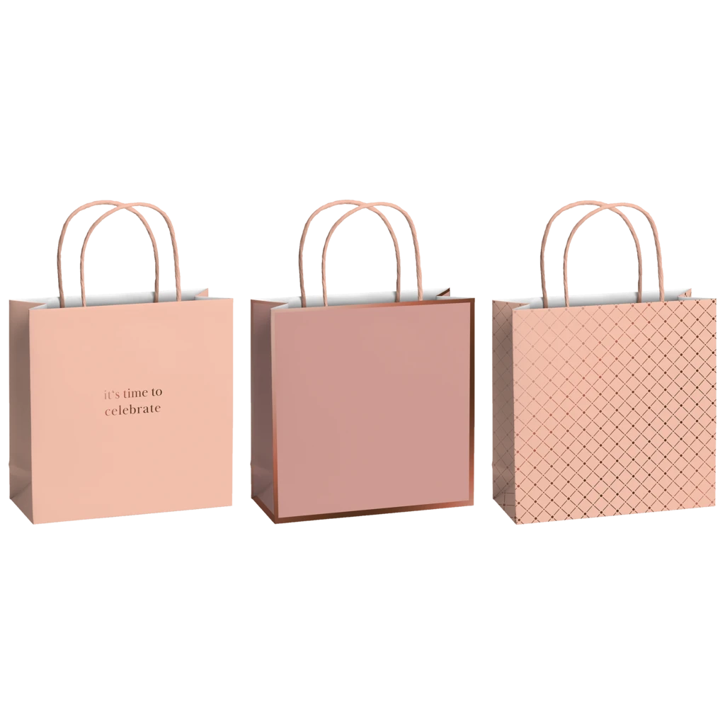 Geschenktasche „Min“ | 20×20×8 cm, 200 g/m², hellrosa