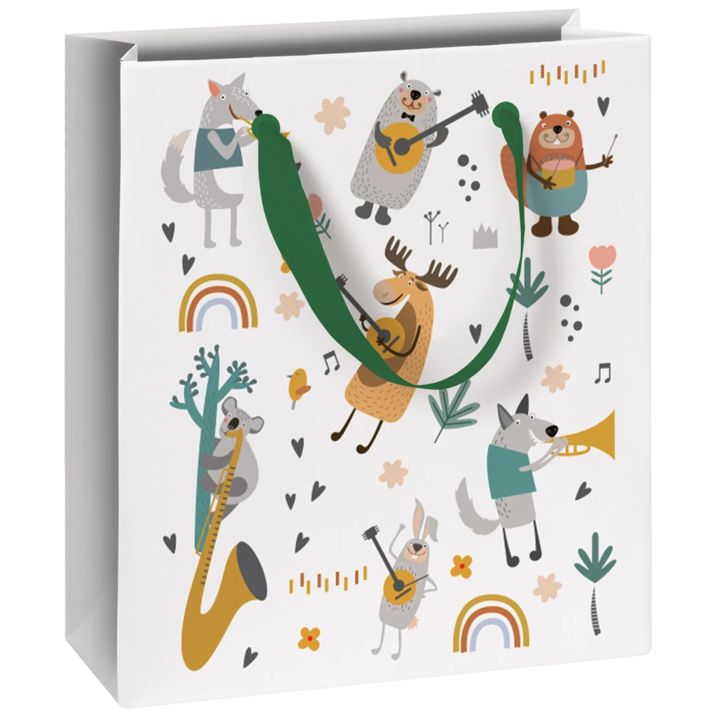 Gift Bag “Musicstars” | 18×21×8 cm, 180 gsm, white