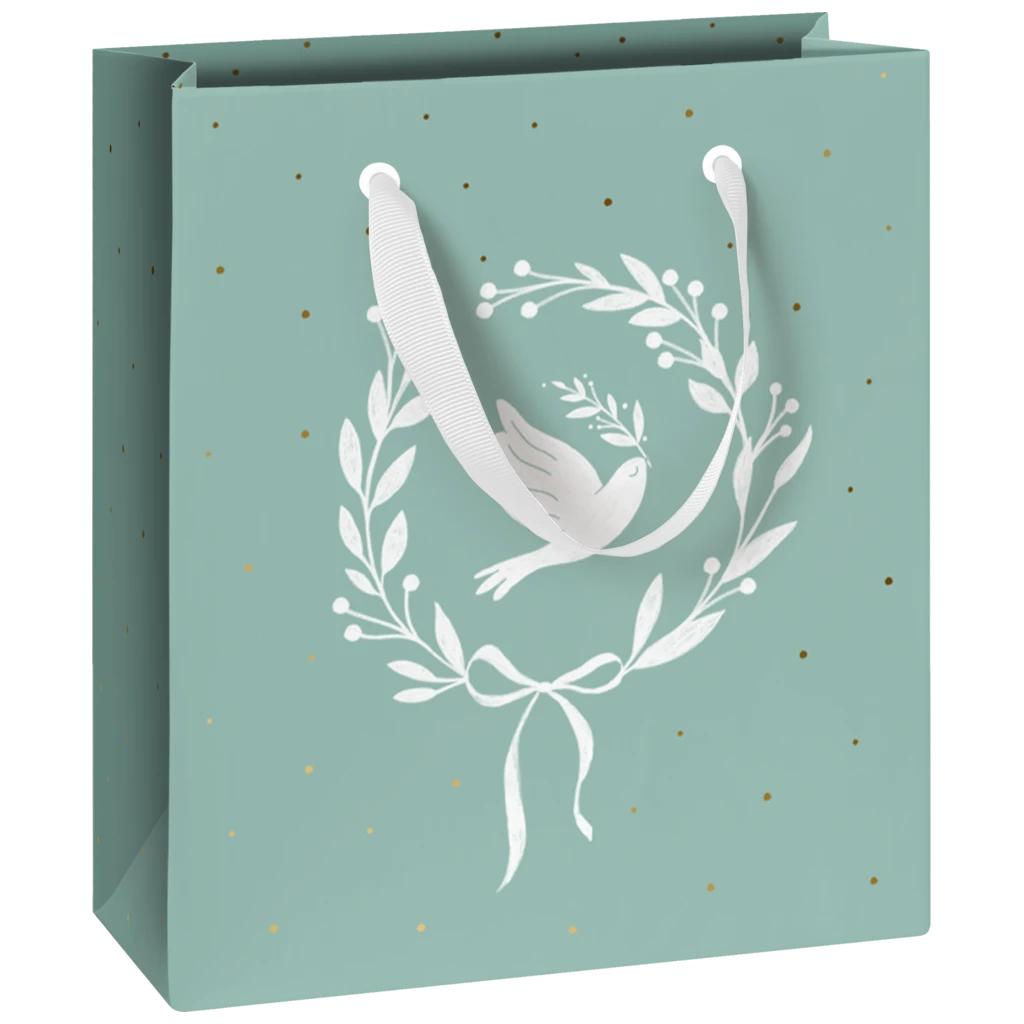 Geschenktasche „Avi“ | 18×21×8 cm, 250 g/m², salbei