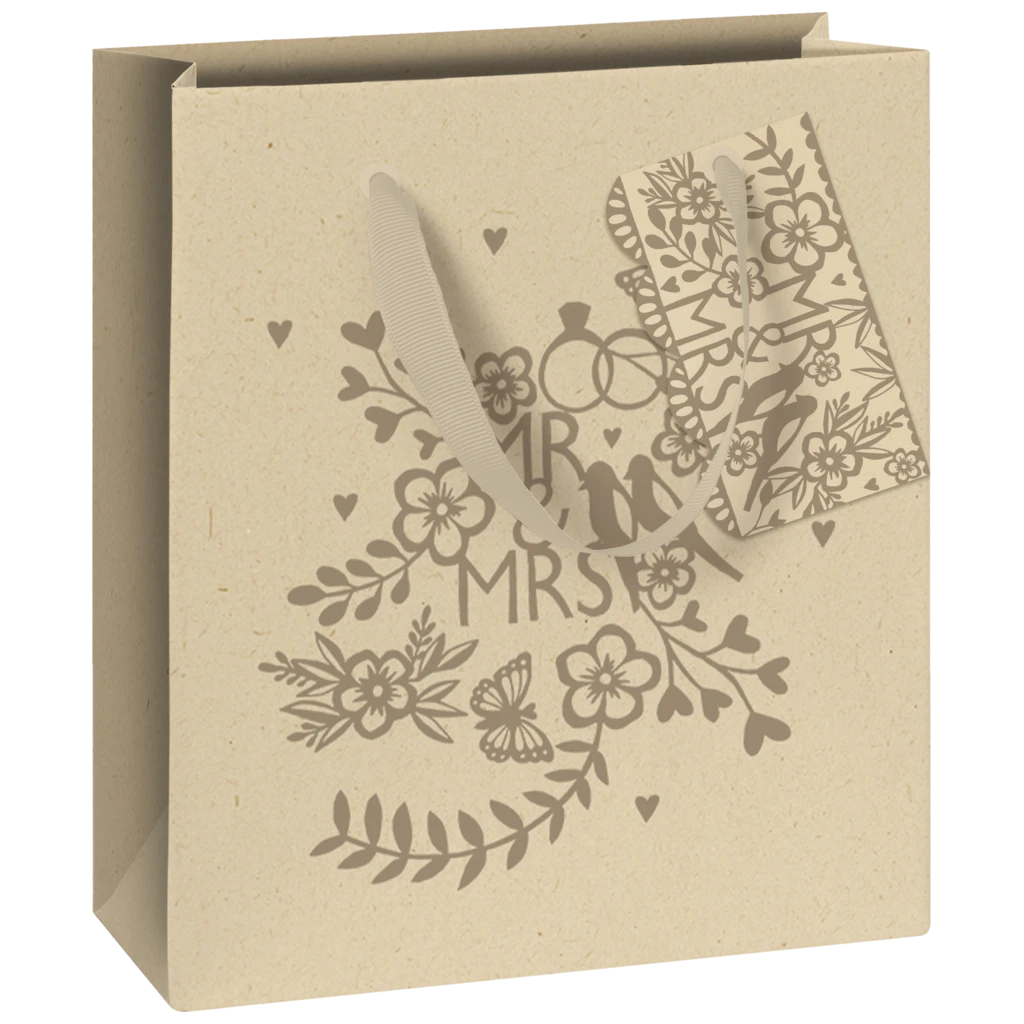 Geschenktasche „Anouk“ | 18×21×8 cm, 250 g/m², hellbraun