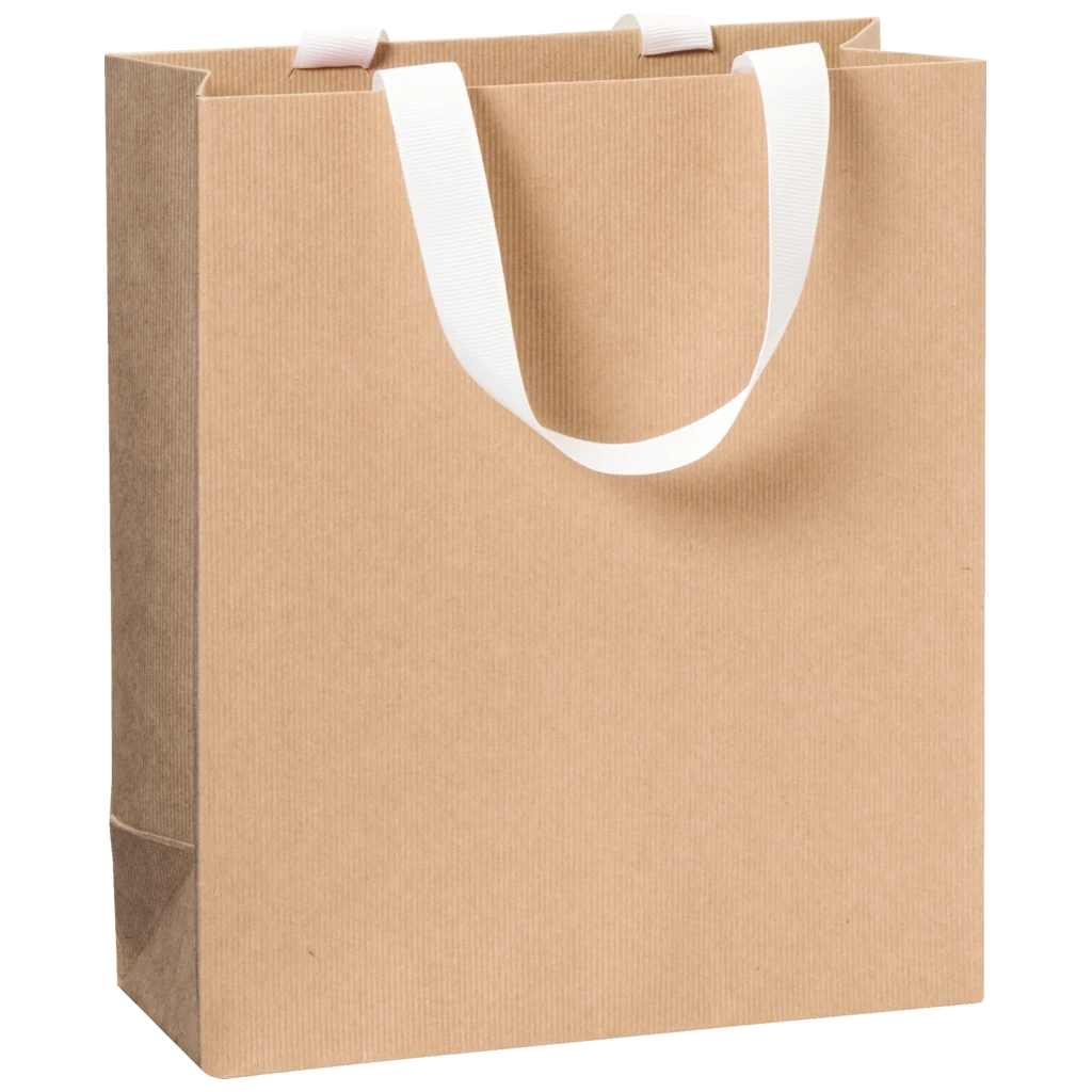 Gift Bag One Colour | 18×21×8 cm, 250 gsm, light brown
