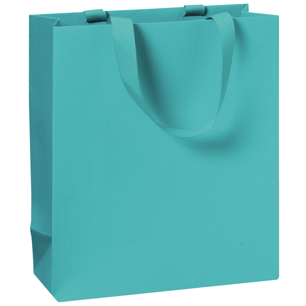 Gift Bag One Colour | 18×21×8 cm, 250 gsm, turquoise