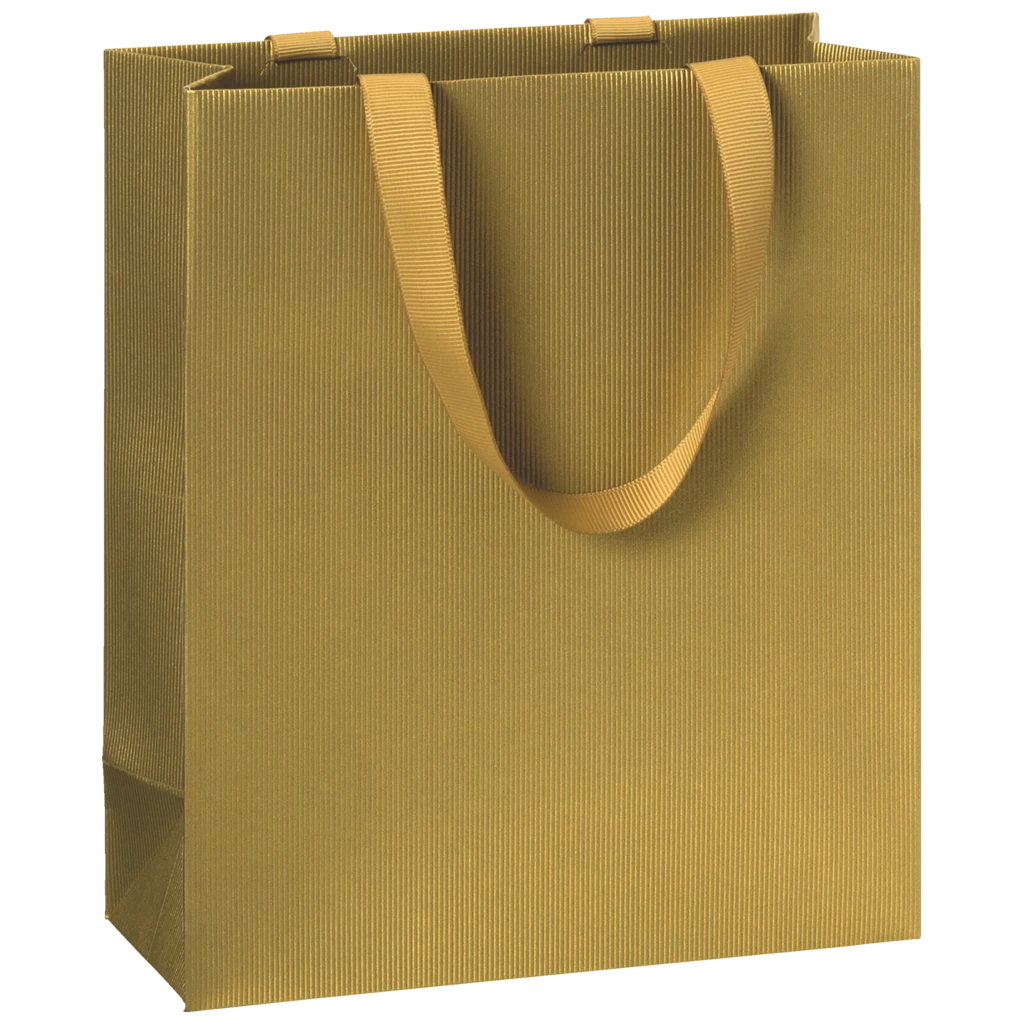 Gift Bag One Colour | 18×21×8 cm, 250 gsm, gold