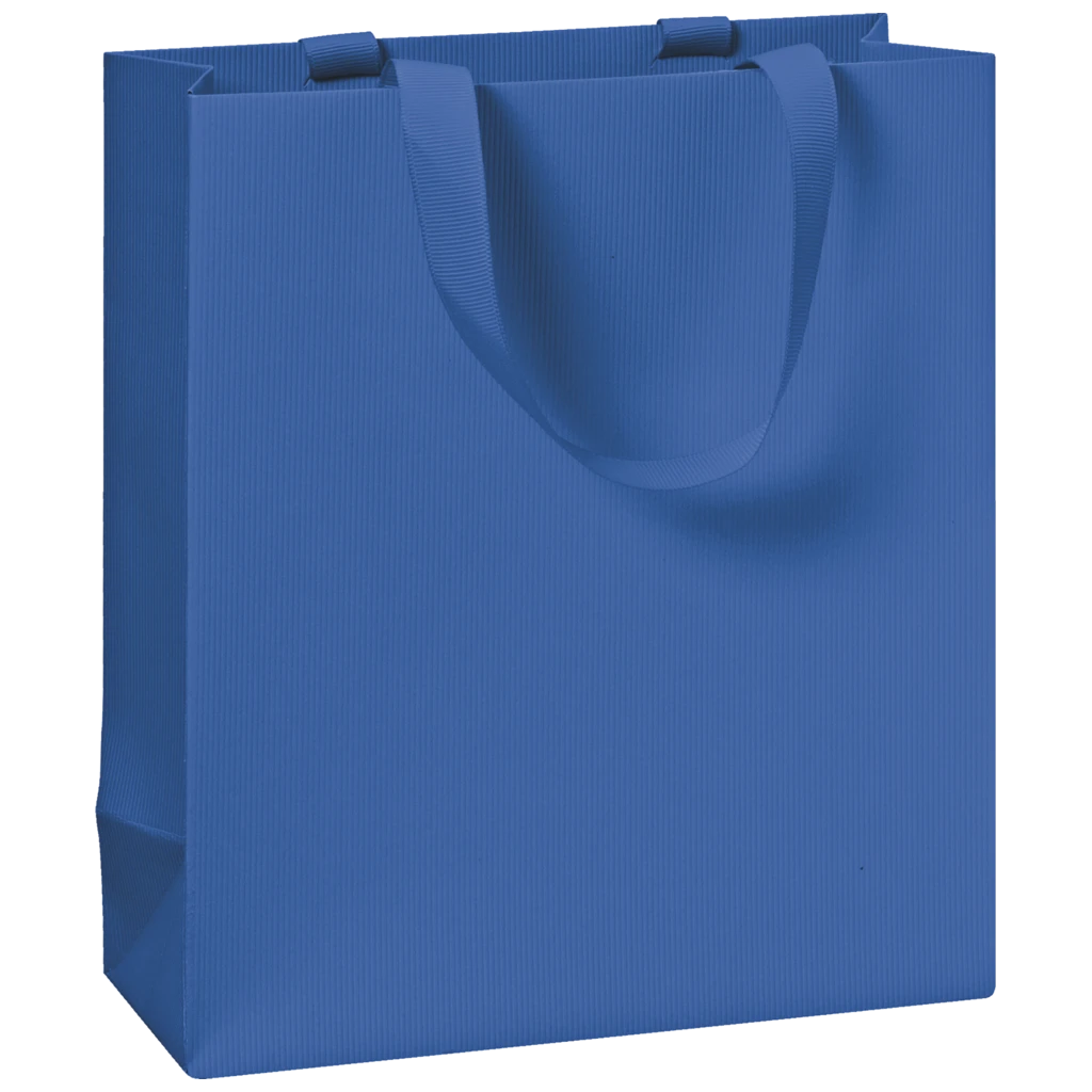 Gift Bag One Colour | 18×21×8 cm, 250 gsm, blue