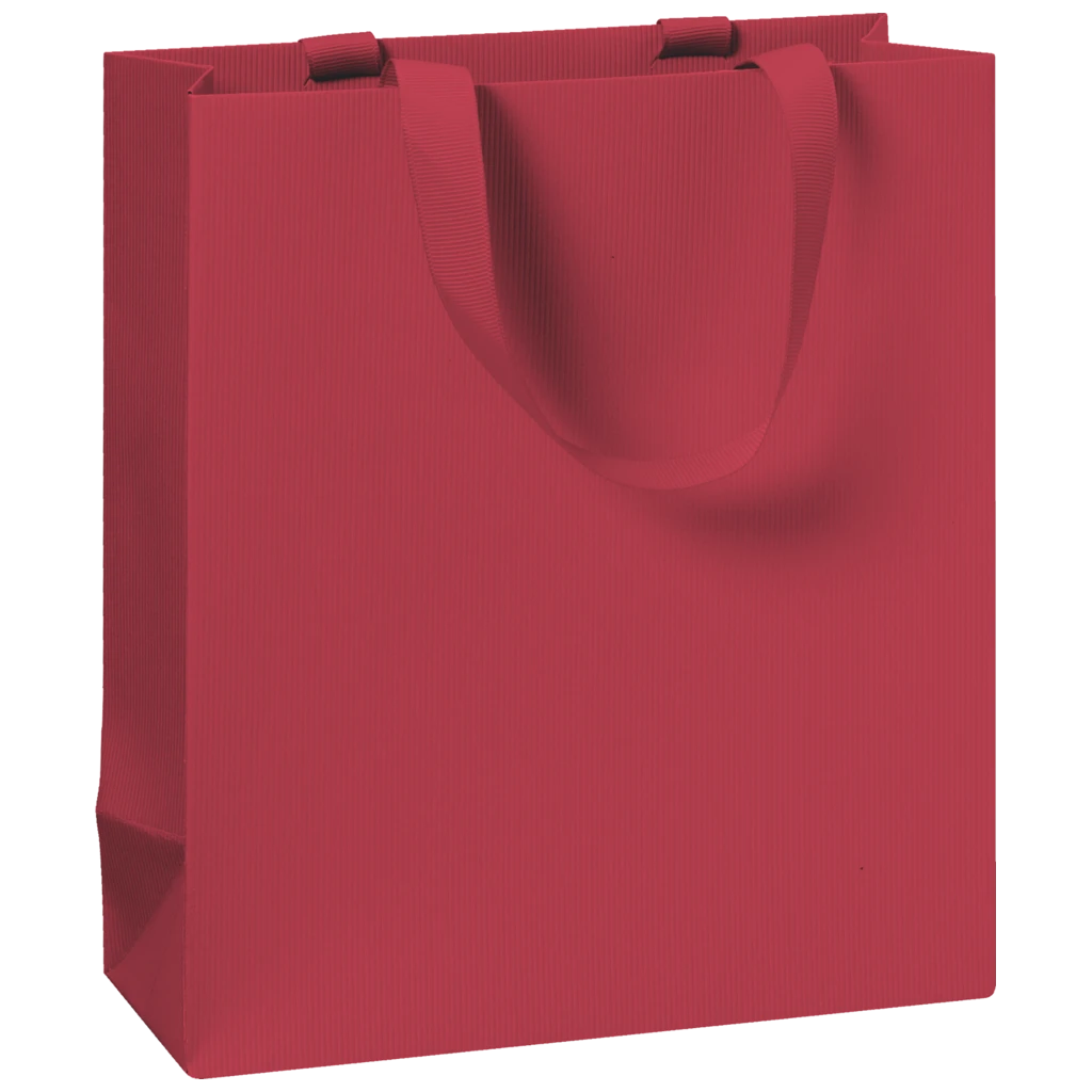 Gift Bag One Colour | 18×21×8 cm, 250 gsm, dark red
