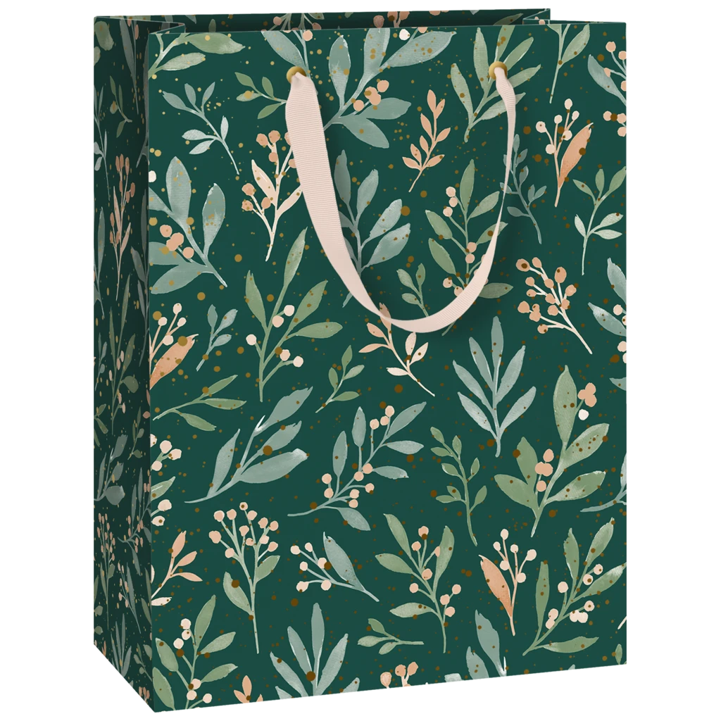 Geschenktasche „Arona“ | 23×30×13 cm, 230 g/m², dunkelgrün