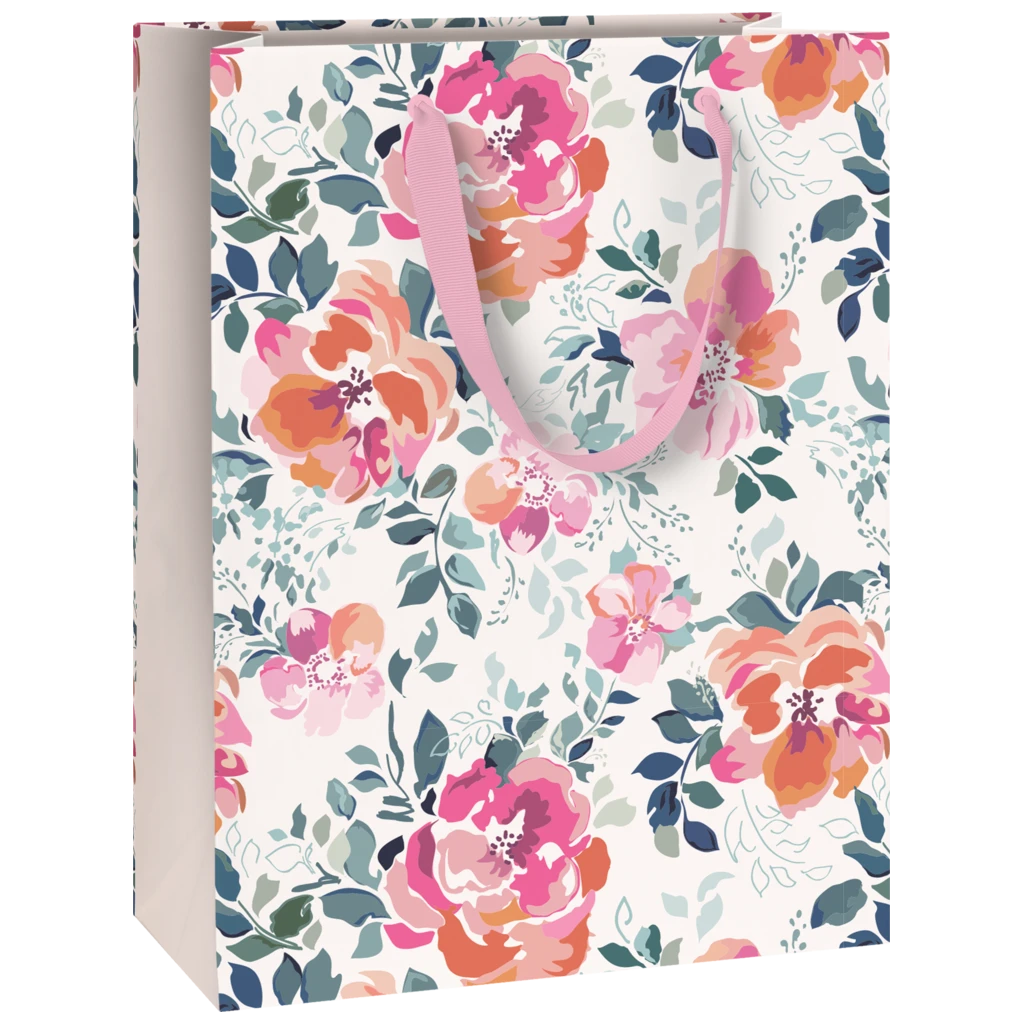 Gift Bag “Roses” | 23×30×13 cm, 180 gsm, multi-coloured, pastel
