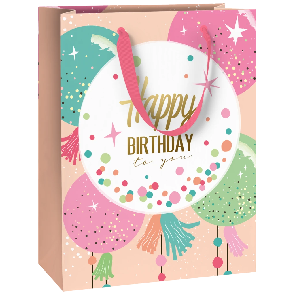 Gift Bag “Party balloons” | 23×30×13 cm, 180 gsm, multi-coloured