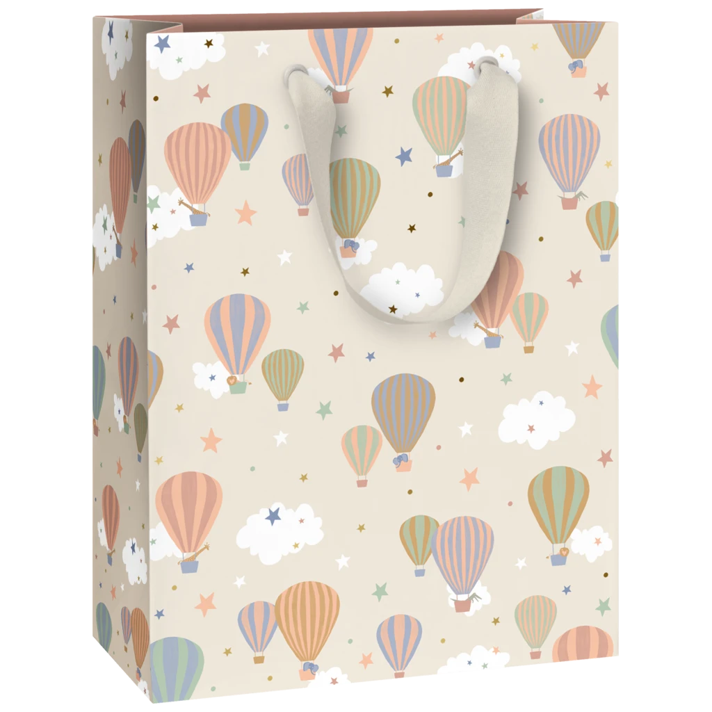 Gift Bag “Mimmo” | 23×30×13 cm, 250 gsm, white/beige