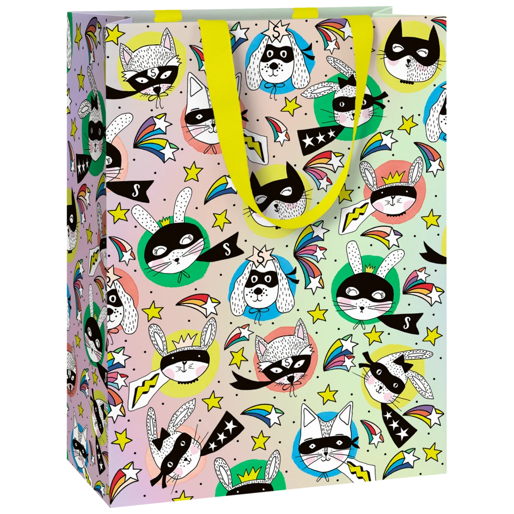 Gift Bag “Piper blue” | 23×30×13 cm, 230 gsm, rainbow