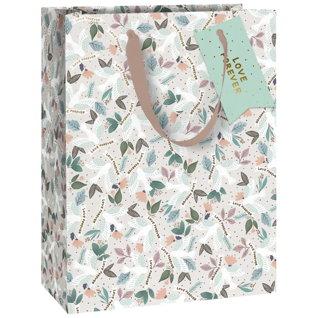 Geschenktasche „Duva“ | 23×30×13 cm, 230 g/m², hellgrau