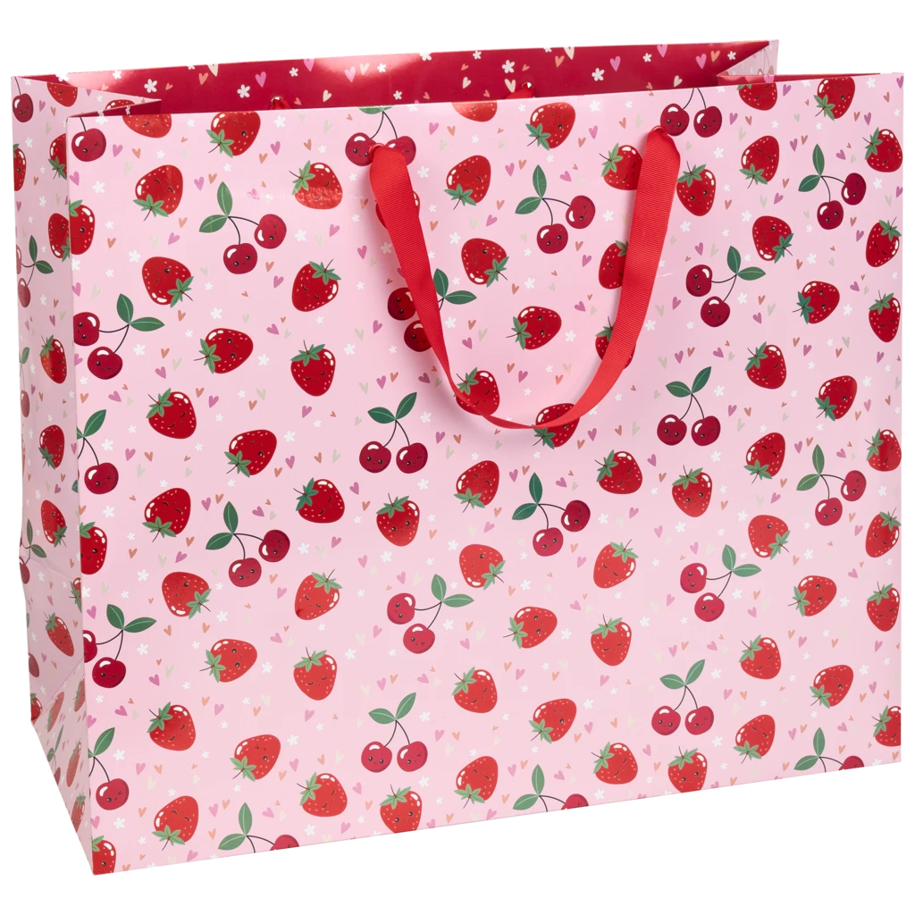 Geschenktasche „Yumi“ | 45×38×22 cm, 230 g/m², rosa/kirschrot