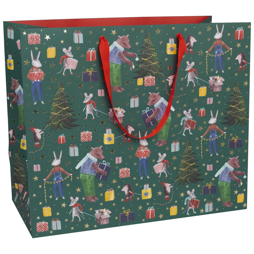 Geschenktasche „Melin“ | 45×38×22 cm, 250 g/m², dunkelgrün