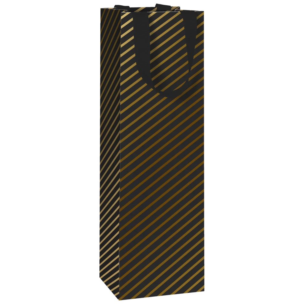 Geschenktasche „Stryge“ | 11×36×10,5 cm, 250 g/m², schwarz