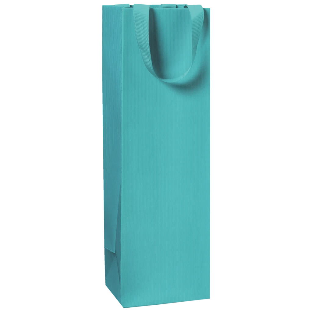 Flaschentasche One Colour | 11×36×10,5 cm, 250 g/m², türkis