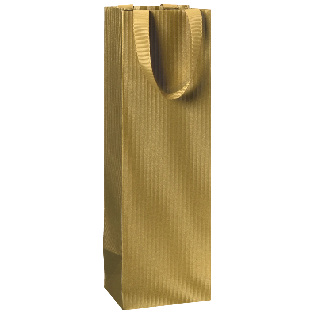 Flaschentasche One Colour | 11×36×10,5 cm, 250 g/m², gold