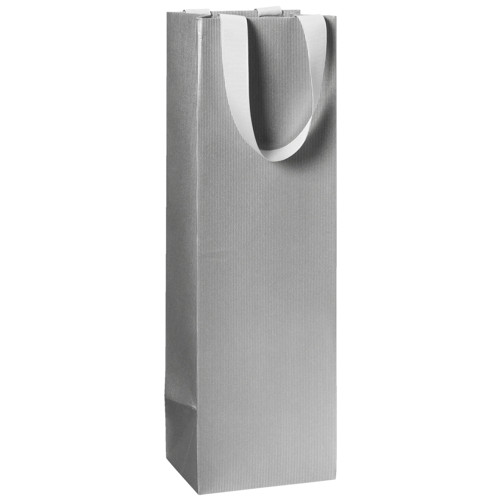 Flaschentasche One Colour | 11×36×10,5 cm, 250 g/m², silber
