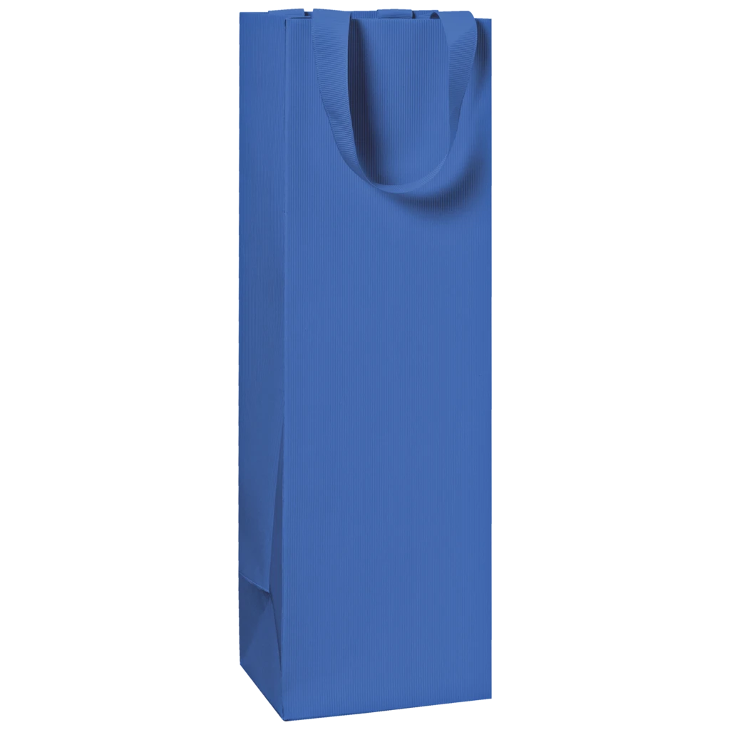 Flaschentasche One Colour | 11×36×10,5 cm, 250 g/m², dunkelblau