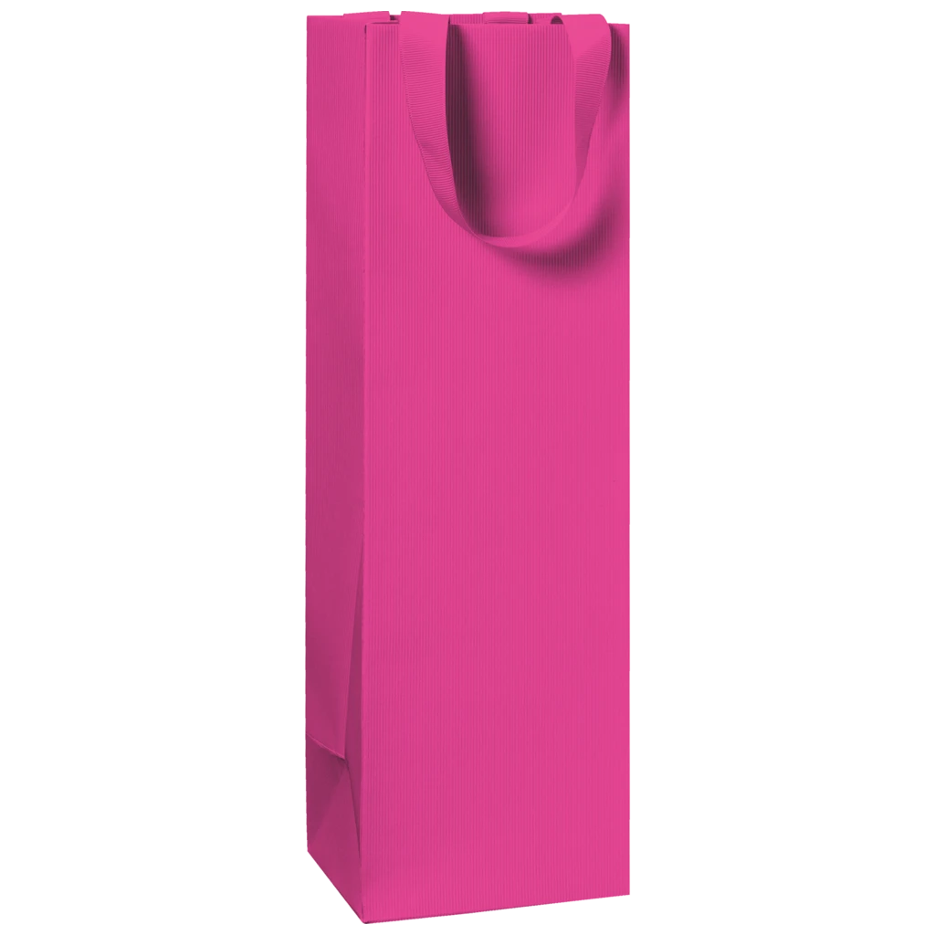 Flaschentasche One Colour | 11×36×10,5 cm, 250 g/m², pink