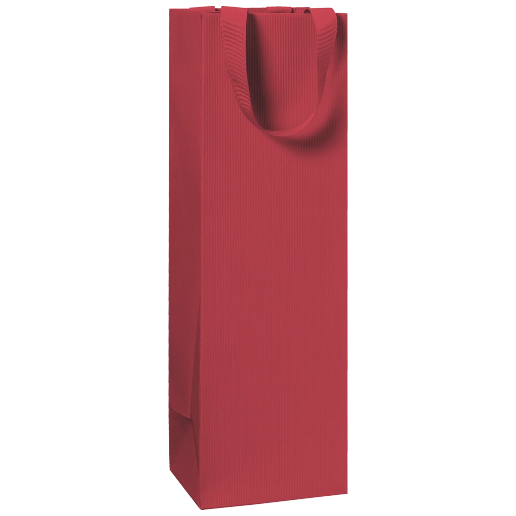 Flaschentasche One Colour | 11×36×10,5 cm, 250 g/m², dunkelrot