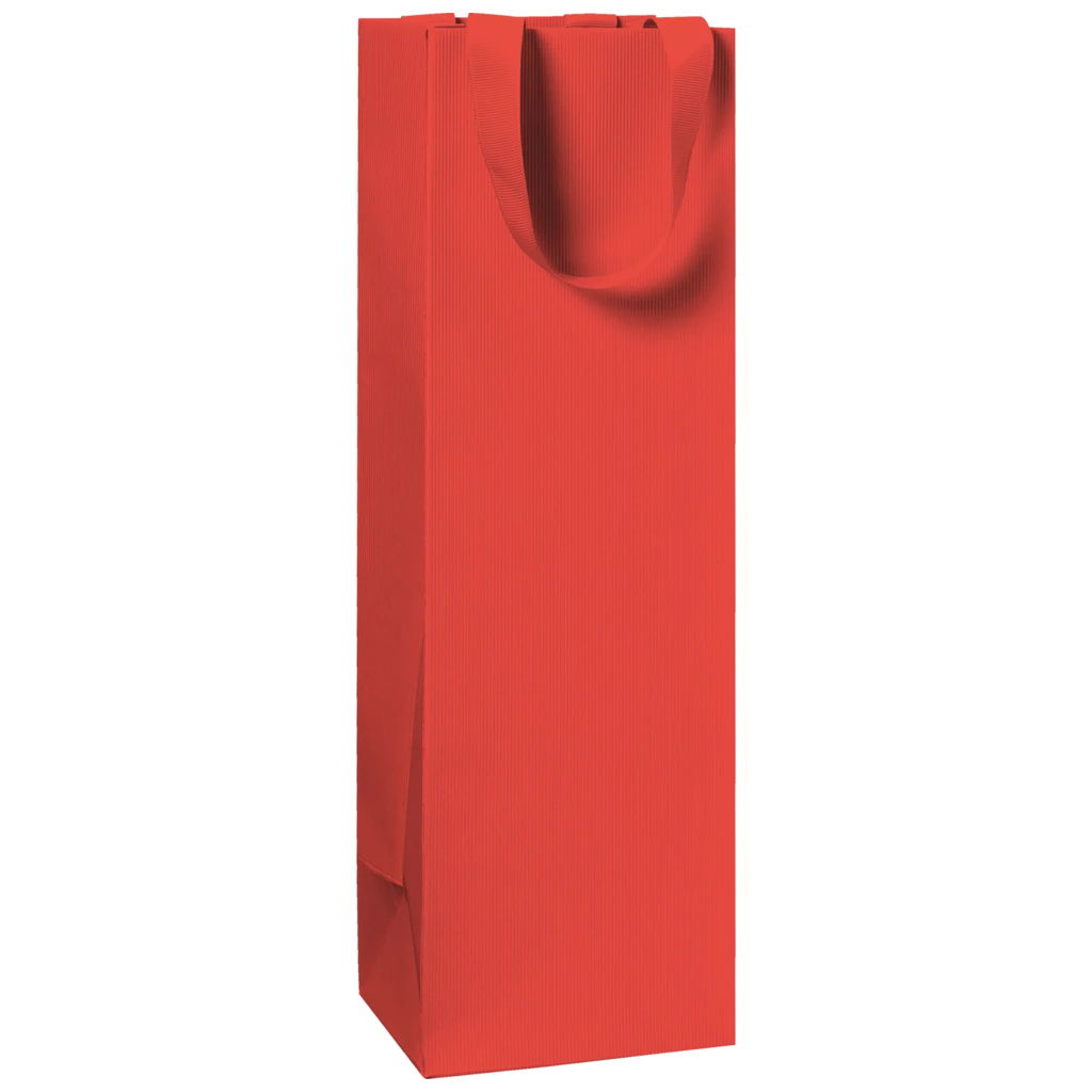 Flaschentasche One Colour | 11×36×10,5 cm, 250 g/m², rot