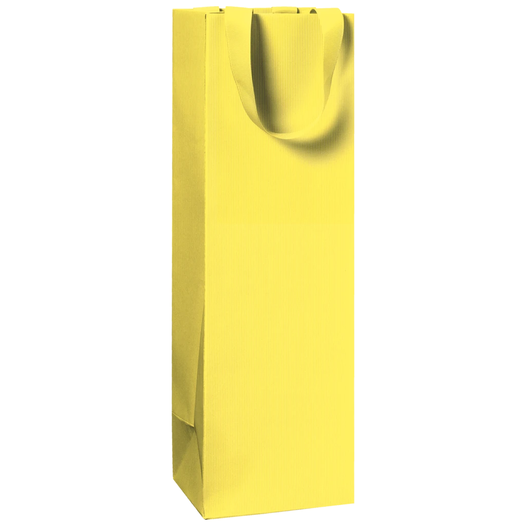 Flaschentasche One Colour | 11×36×10,5 cm, 250 g/m², gelb